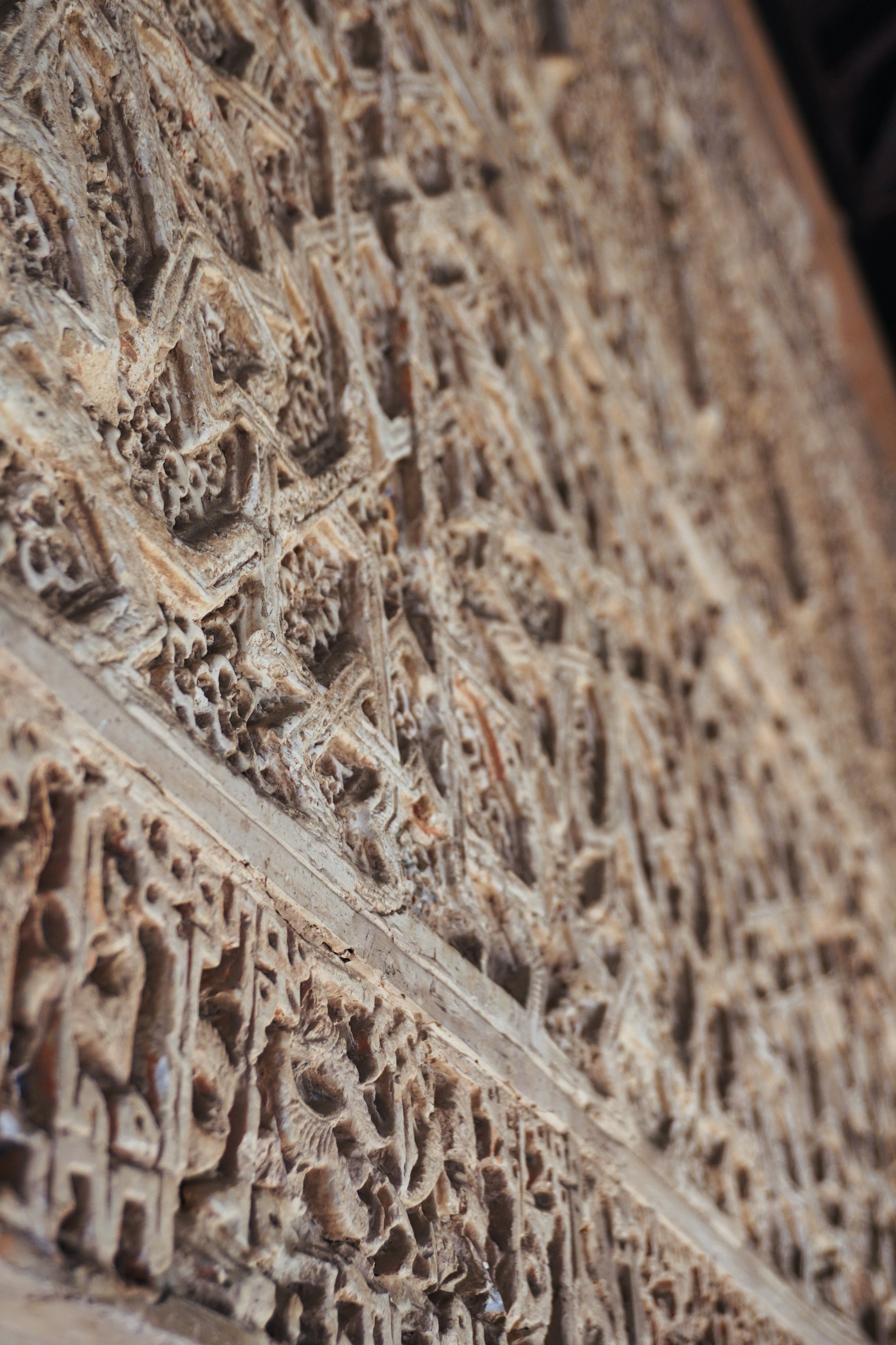 CNC carved stone panel production detail